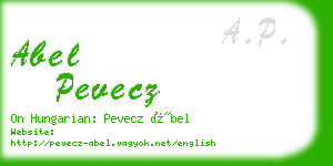 abel pevecz business card